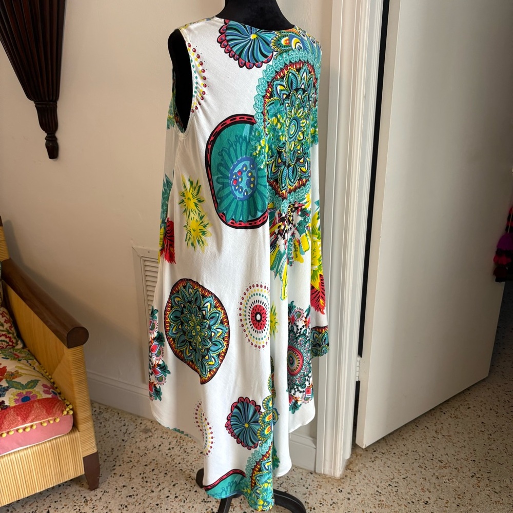 ASHA Asymmetrical Colorful Print Dress! Great condition! Bohemian! One size. - Picture 7 of 13